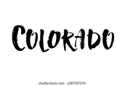 Colorado. Modern brush ink lettering. Retro typography print. Vector handwritten inscription. USA state.