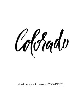 Colorado. Modern dry brush lettering. Retro typography print. Vector handwritten inscription. USA state.