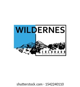 colorado mountain illustration with slogan in vector graphics for t shirt design