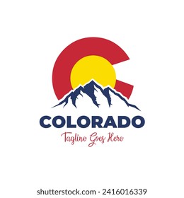 Colorado Mountain Logo Vector Art Illustration Isolated