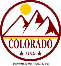 Colorado mountain and sunshine label