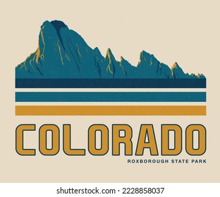 colorado mountain travel print design with typography