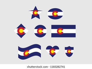 Colorado national flag set country emblem state symbol