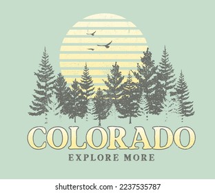 Colorado national park graphic print design for apparel  t shirt  sticker  poster  wallpaper   others  Explore more artwork for men   women  boy   girl 