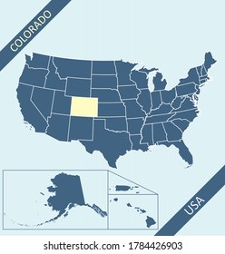 Colorado on USA map vector