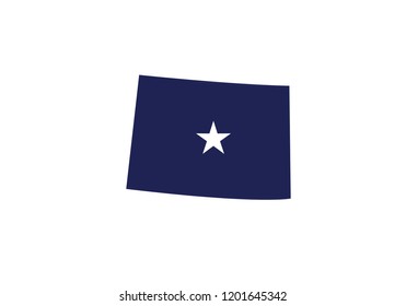Colorado outline map blue USA state borders star vector illustration