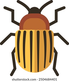 Colorado potato beetle color icon. Pest symbol