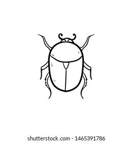 Colorado potato beetle doodle hand drawing