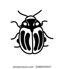 Colorado Potato Beetle Glyph Icon, Vector illustration