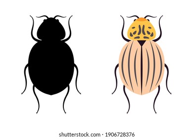 Colorado potato beetle - vector illustration isolated on white background.