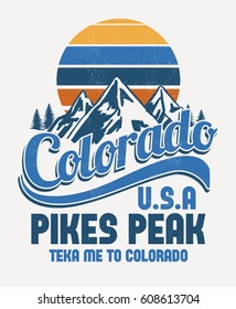 Colorado print design for t-shirt and other uses