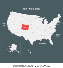 Colorado - Red Vector Map of Colorado