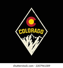 Colorado Retro Mountain Outdoor Adventure  Vintage Style, Vector Illustration For T-shirt, Logo, Etc.