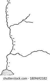 Colorado River Map. Draw On The Sand By A Yuma Indian, From The Universe And Humanity, 1910.