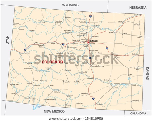 Colorado Road Map Stock Vector (Royalty Free) 154815905