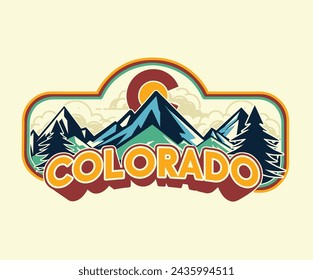 Colorado round vector design concept for sticker or clothing apparel