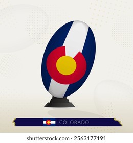 Colorado Rugby Ball on Rugby Kicking Tees with Modern Design. Illustration perfect for sports, national pride, and rugby-related projects.