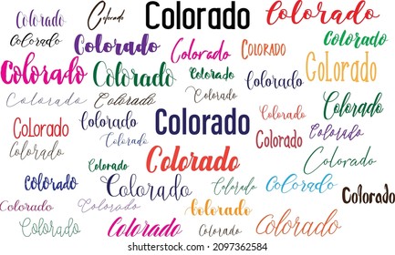 Colorado Saying in Multi Style Fonts Text Typography