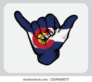 Colorado Shaka Hand Good Vibes Flag