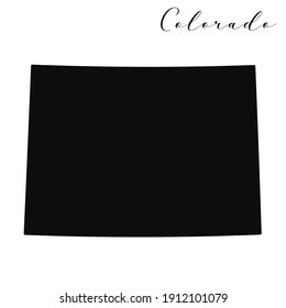Colorado simple black silhouette vector map - High quality editable map of the American state of Colorado