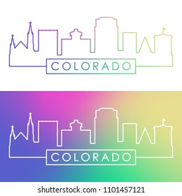Colorado  skyline. Colorful linear style. Editable vector file.