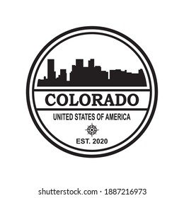 colorado skyline silhouette vector logo