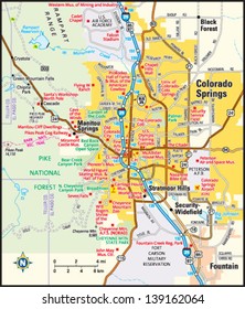 Colorado Springs, Colorado Area Map