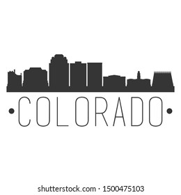 Colorado Springs. City Skyline. Silhouette City. Design Vector. Famous Monuments.