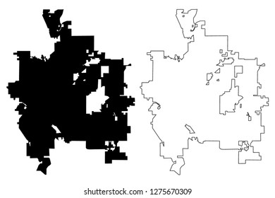 Colorado Springs City (United States cities, United States of America, usa city) map vector illustration, scribble sketch City of Colorado Springs map