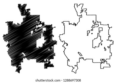 Colorado Springs City (United States cities, United States of America, usa city) map vector illustration, scribble sketch City of Colorado Springs map