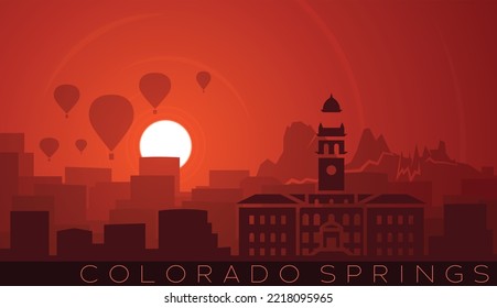 Colorado Springs Low Sun Skyline Scene