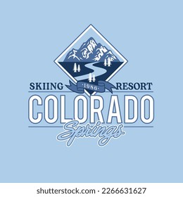 Colorado Springs Ski Resort Vector Graphic 