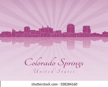 Colorado Springs Skyline In Radiant Orchid In Editable Vector File