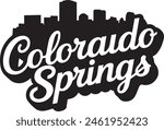 Colorado Springs Skyline Silhouette Vector