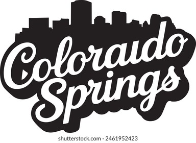 Colorado Springs Skyline Silhouette Vector