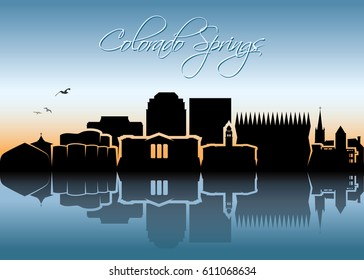 Colorado Springs Skyline - Vector Illustration