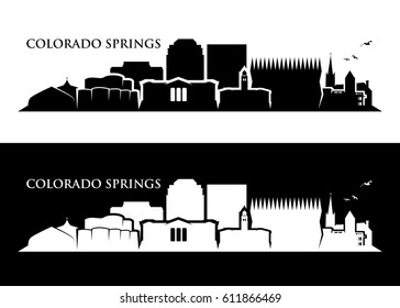 Colorado Springs Skyline - Vector Illustration