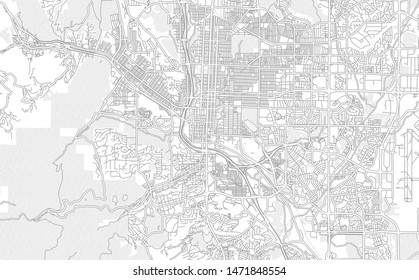 Colorado Springs, Colorado, USA, bright outlined vector map with bigger and minor roads and steets created for infographic backgrounds.