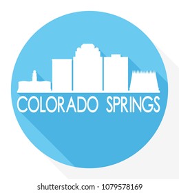 Colorado Springs USA Flat Icon Skyline Silhouette Design City Vector Art Famous Buildings Logo.