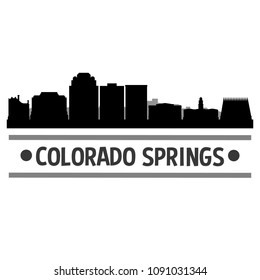 Colorado Springs USA Skyline Silhouette Stamp City Design Vector Art Template