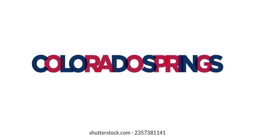 Colorado Springs, USA typography slogan design. America logo with graphic city lettering for print and web products.