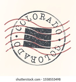 Colorado Stamp Postal. Map Silhouette Seal. Passport Round Design. Vector Icon. Design Retro Travel.