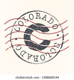 Colorado Stamp Postal. Silhouette Seal. Passport Round Design. Vector Icon. Design Retro Travel. National Symbol.