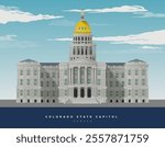 Colorado State Capitol Building  - Devner, USA - Stock Illustration as EPS 10 File