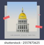 Colorado State Capitol Building  - Devner, USA - Stock Illustration as EPS 10 File