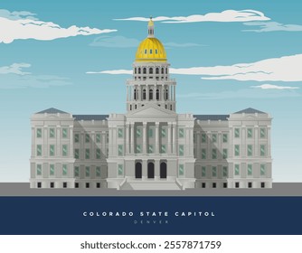 Colorado State Capitol Building  - Devner, USA - Stock Illustration as EPS 10 File