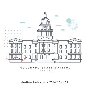 Colorado State Capitol Building  - Devner, USA - Stock Illustration as EPS 10 File