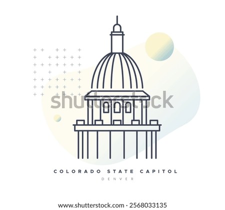 Colorado State Capitol Building  - Devner, USA - Stock Illustration as EPS 10 File