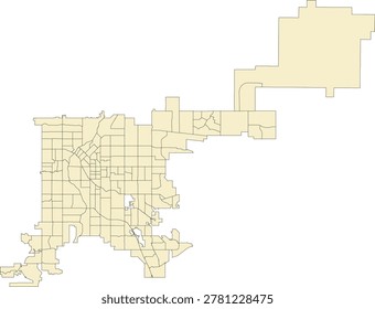 Colorado State Denver County vector Census Tract polygon based on Tiger 2020 Census Data