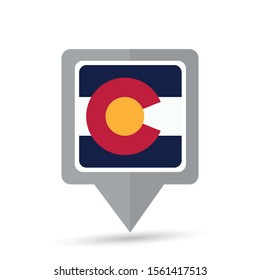 Colorado state flag map icon. Vector illustration.